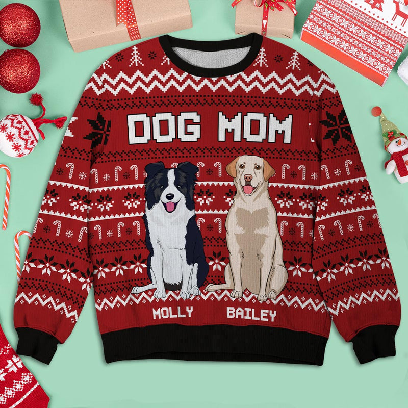 Happy Dog Mom - Personalized Custom All-Over-Print Sweatshirt