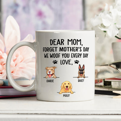 I Woof You Dog Mom - Personalized Custom Coffee Mug