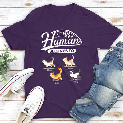Cat Human Belongs - Personalized Custom Unisex T-shirt