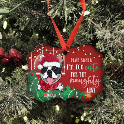 Too Cute For The Naughty List - Personalized Custom Aluminum Ornament
