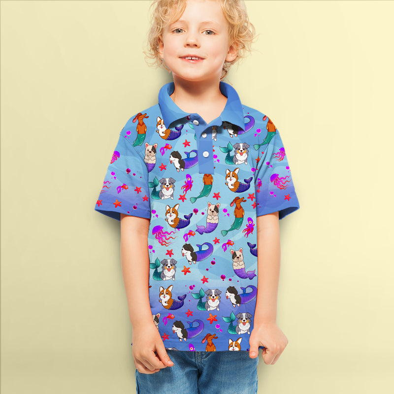 Dog And Ocean - Kids Polo Shirt