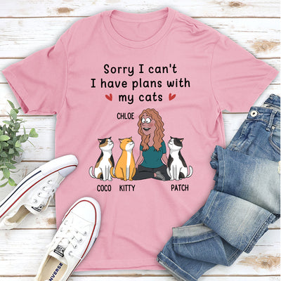 Plans With Cats - Personalized Custom Unisex T-shirt