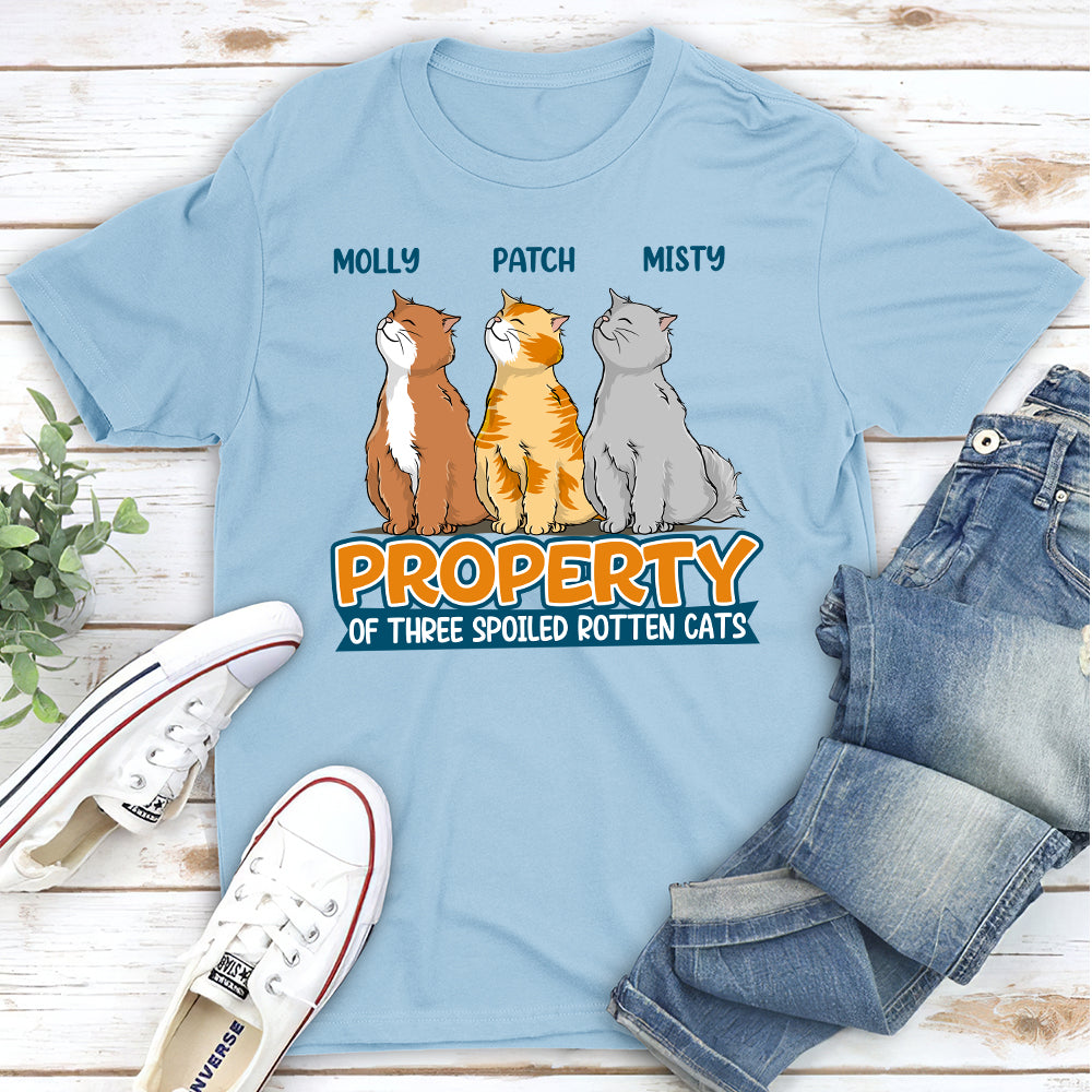 Spoiled Rotten Cats Custom Pets Lover Personalized Cats Owner Life Unisex T-shirt