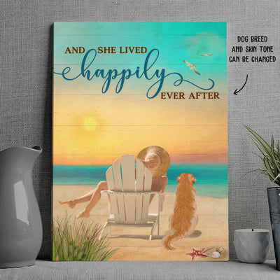 Beach Happily - Personalized Custom Canvas Print