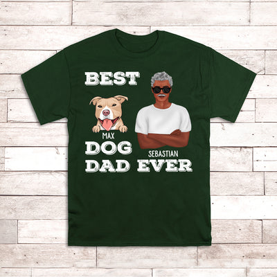 Best Dog Dad Peeking - Personalized Custom Unisex T-shirt