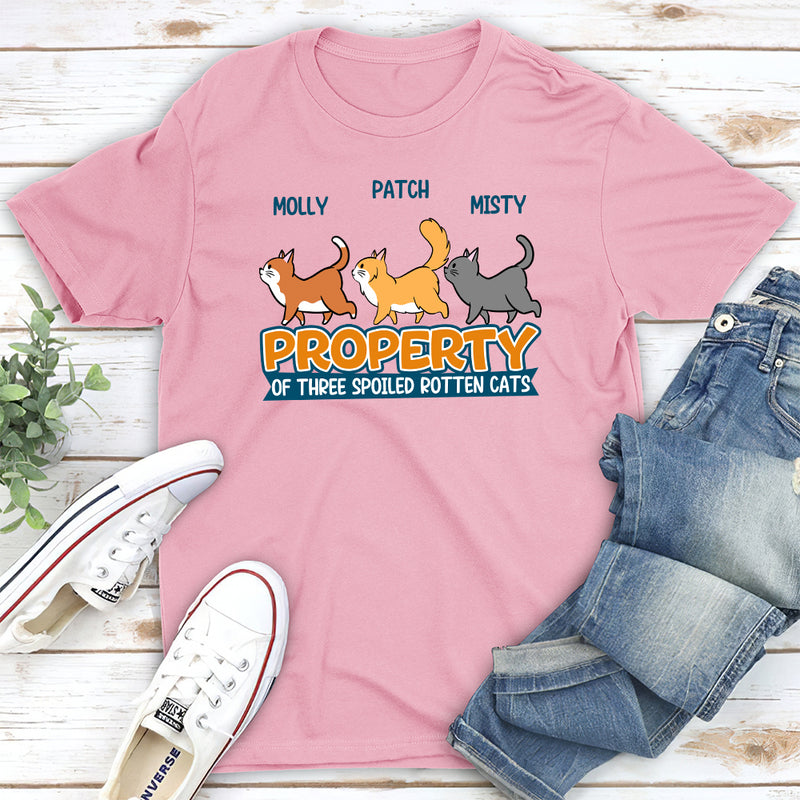 Property Of Spoiled Cats - Personalized Custom Unisex T-shirt