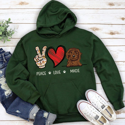Peace Love Dog - Personalized Custom Hoodie