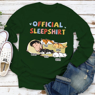 Sleeping Cat Sleepshirt - Personalized Custom Long Sleeve