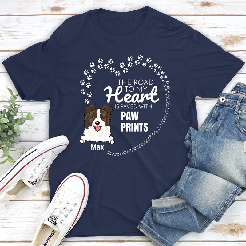 Paved With Pawprints - Personalized Custom Unisex T-shirt