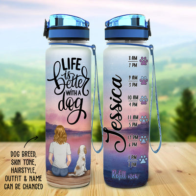 Life Is Better With - Personalized Custom Water Tracker Bottle
