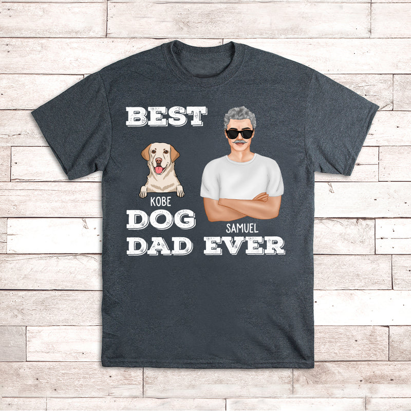 Best Dog Dad Peeking - Personalized Custom Unisex T-shirt