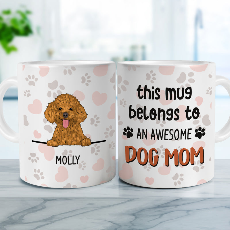 Awesome Dog Mom Mug - Personalized Custom Coffee Mug