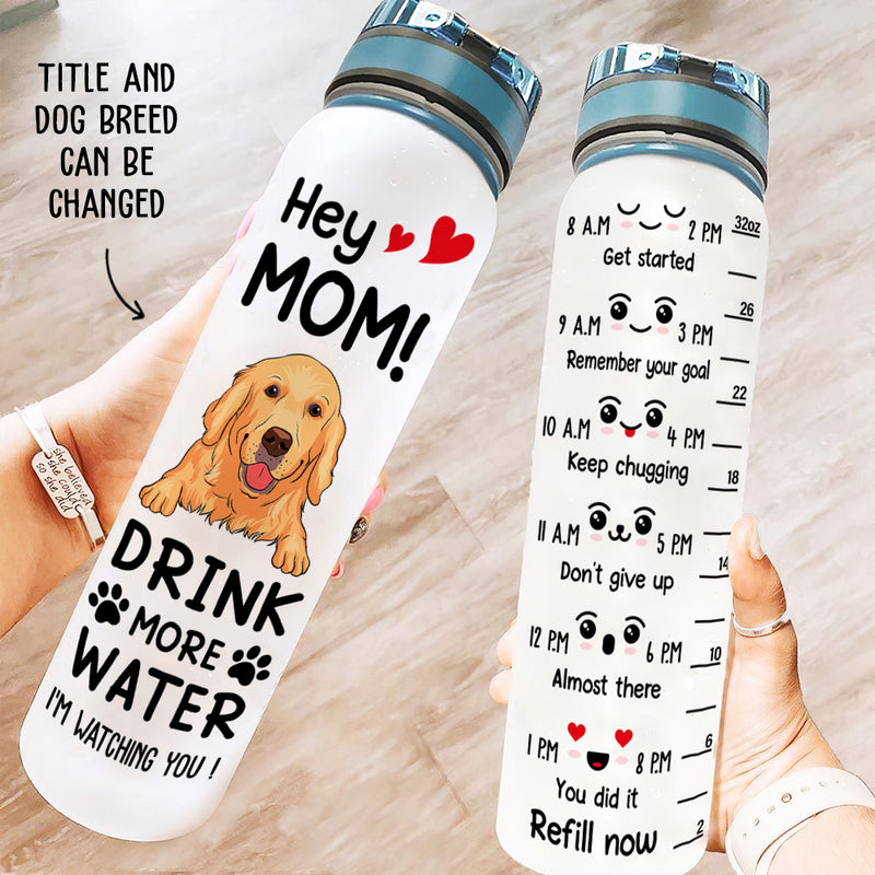 Drink More Water - Personalized Custom Water Tracker Bottle