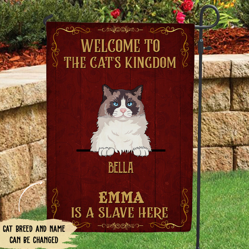 Welcome To The Cat Kingdom - Personalized Custom Garden Flag