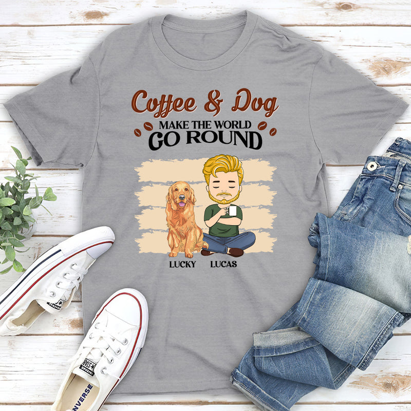 Dog And Coffee - Personalized Custom Unisex T-shirt