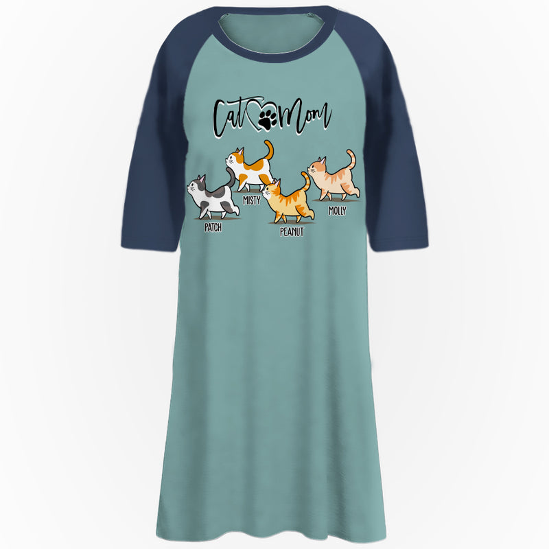 Cat Mom Simple - Personalized Custom 3/4 Sleeve Dress