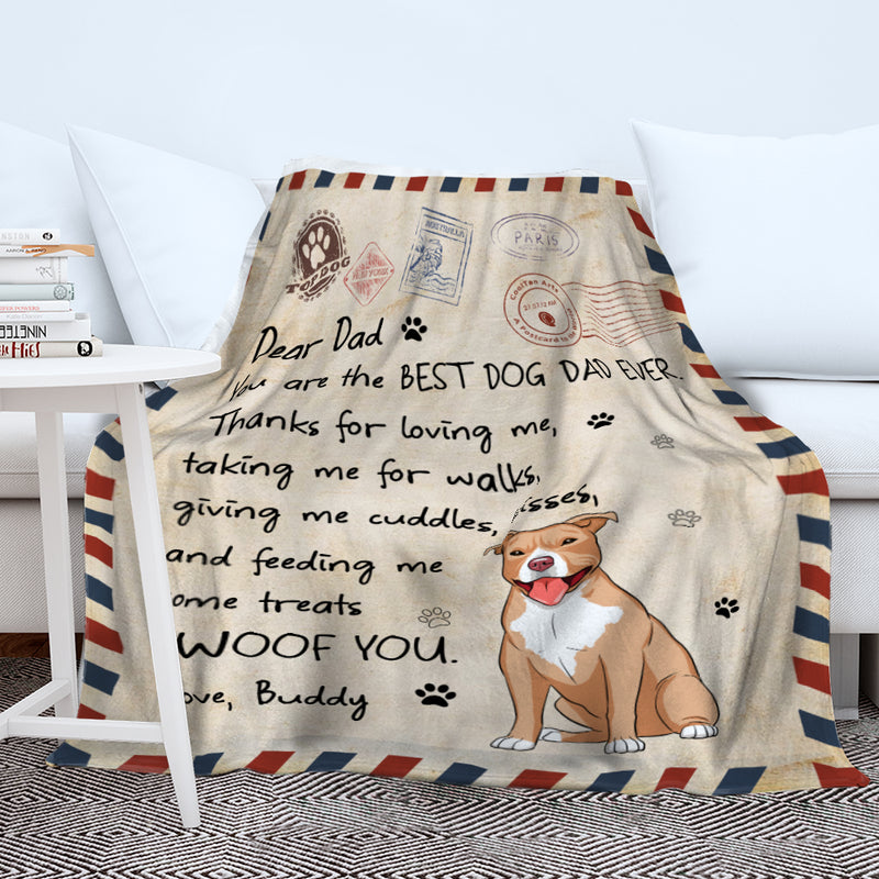 Thank You Dog Dad/Mom - Personalized Custom Fleece Blanket