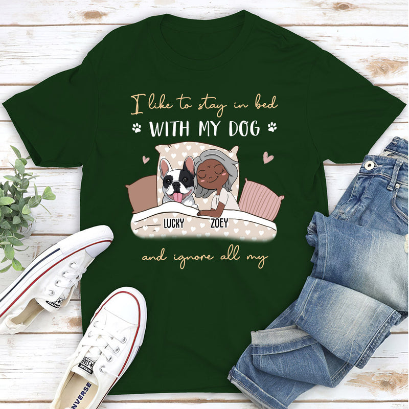 Sleep With Dogs - Personalized Custom Unisex T-shirt