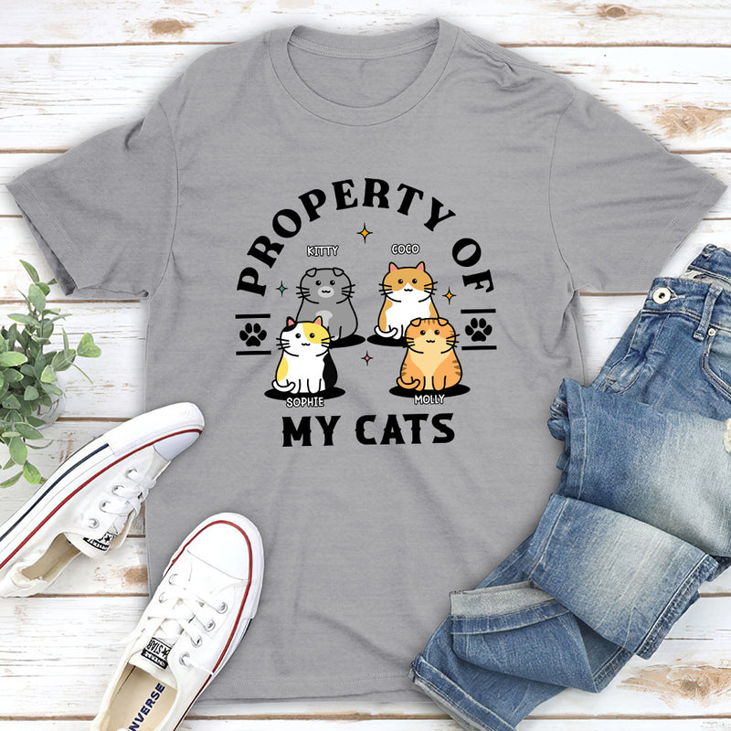 Property Of My Cats - Personalized Custom Unisex T-shirt