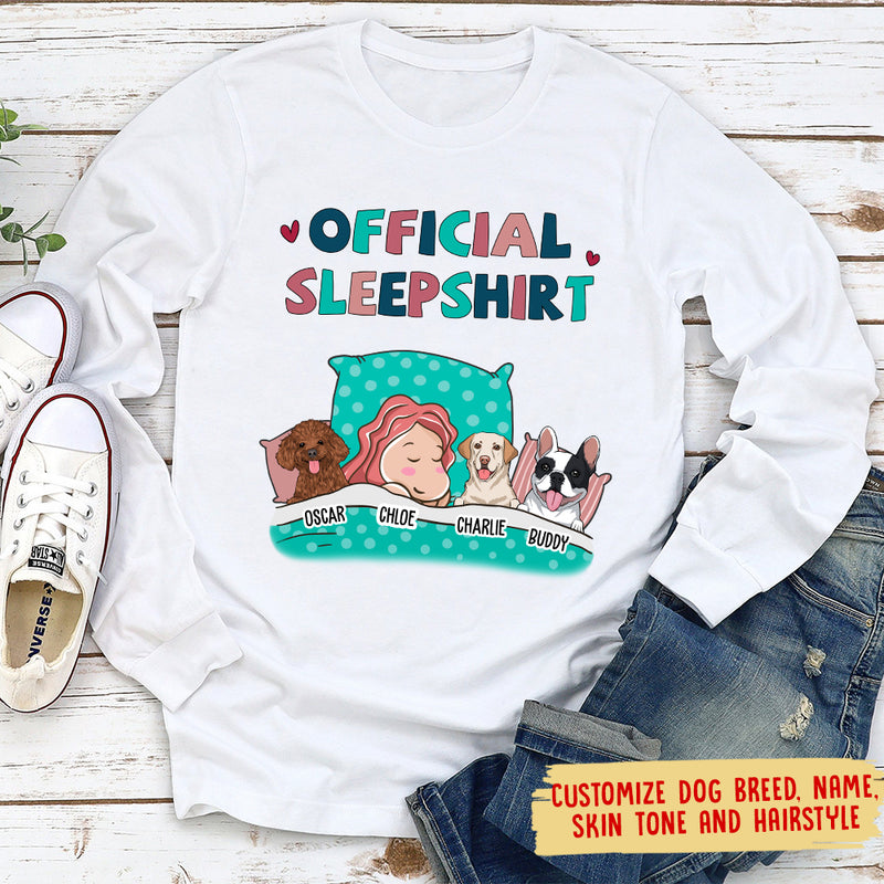 Dog Official Sleepshirt - Personalized Custom Long Sleeve T-shirt