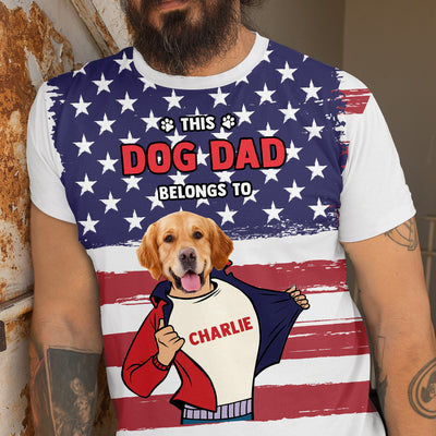 American Dog Dad - Personalized Custom All-over-print T-shirt