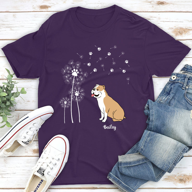 Dog And Dandelion - Personalized Custom Unisex T-shirt