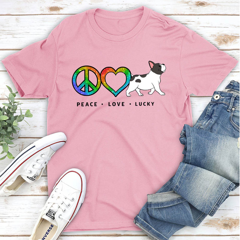 Peace Love Dog Pattern - Personalized Custom Premium T-shirt