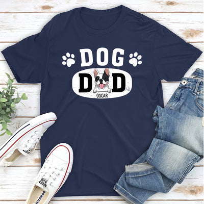 Dog Dad Peeking - Personalized Custom Unisex T-shirt