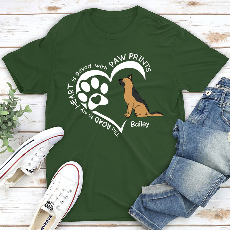 Heart With Paw Prints - Personalized Custom Unisex T-shirt