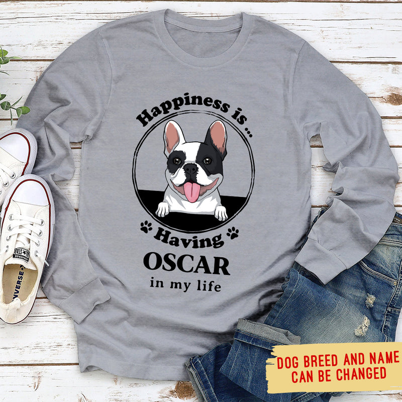 Happiness Is - Personalized Custom Long Sleeve T-shirt