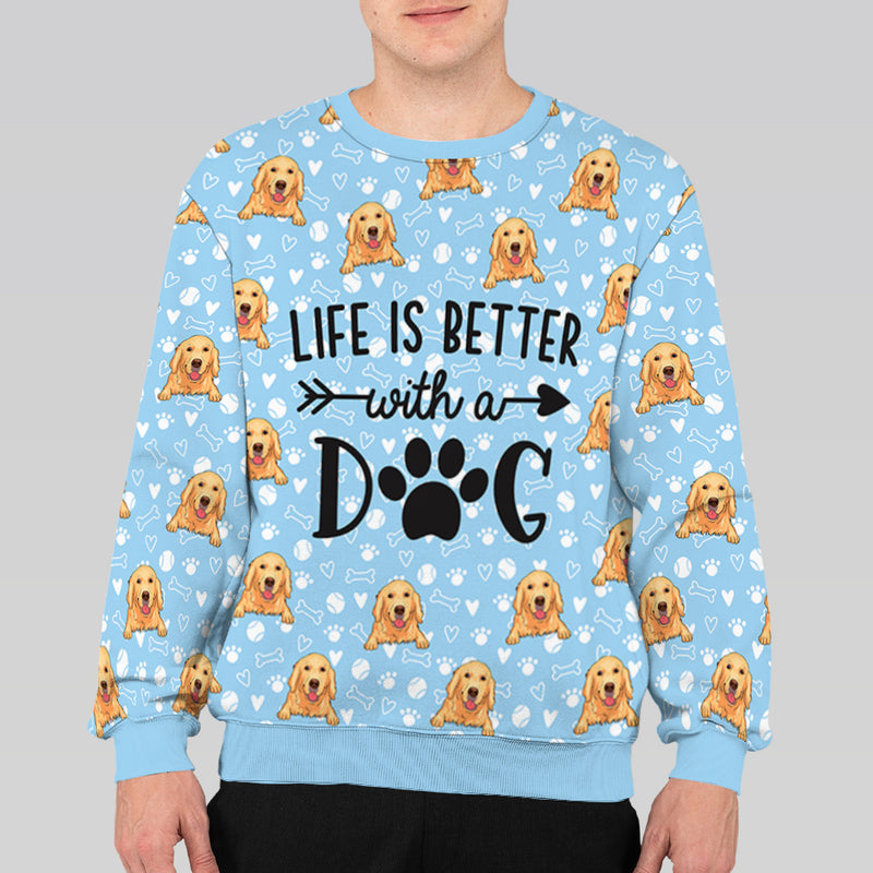 Life Is Better - Personalized Custom All-Over-Print Sweatshirt