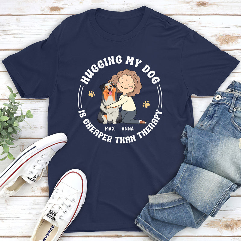 Hugging My Dog - Personalized Custom Unisex T-shirt