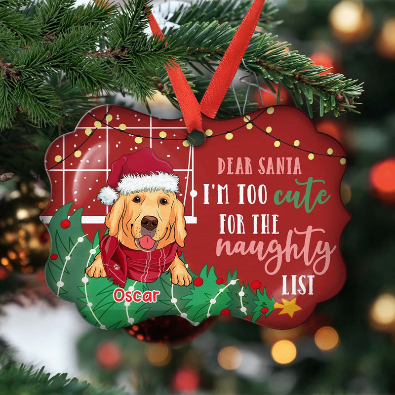 Too Cute For The Naughty List - Personalized Custom Aluminum Ornament