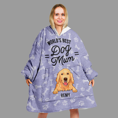 World's Best Dog Dad - Personalized Custom Blanket Hoodie