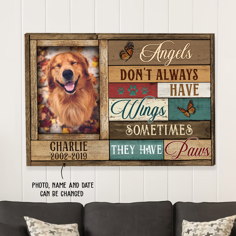 Angels Don‘t Always Have Wings - Personalized Custom Photo Canvas Print