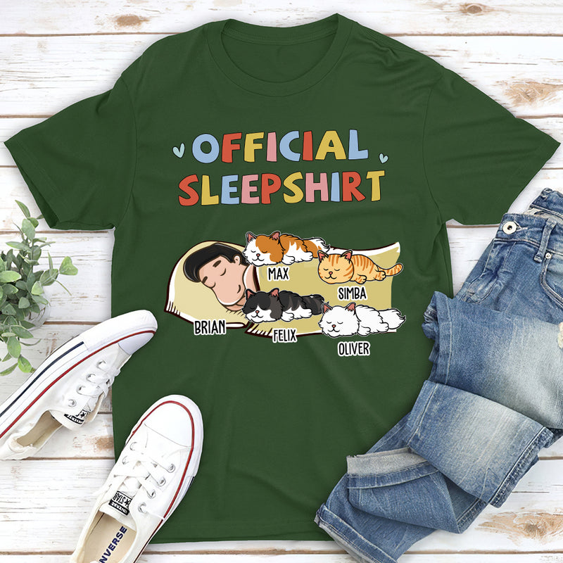 Sleeping Cat Sleepshirt - Personalized Custom Premium T-shirt