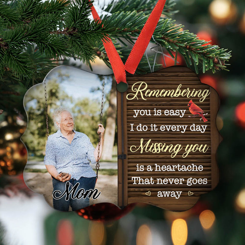 Miss You, Remember You - Personalized Custom Aluminum Ornament