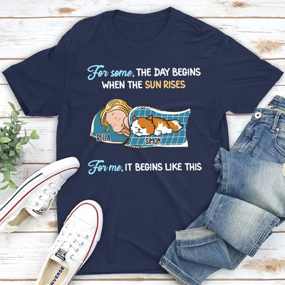 How My Day Begins - Personalized Custom Unisex T-shirt