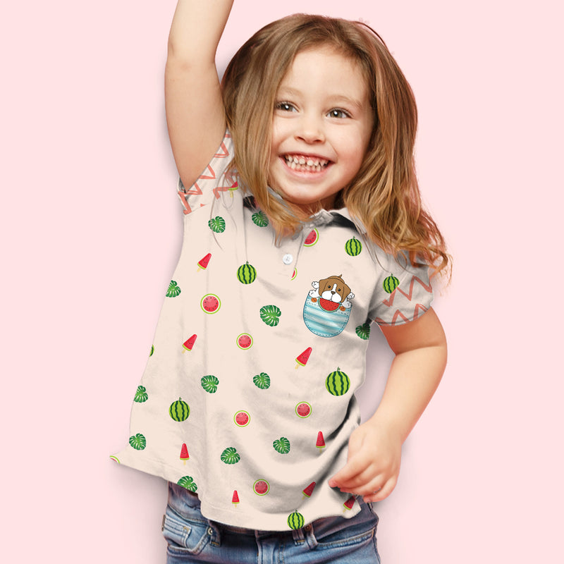 Boxer And Watermelon Beige - Kids Polo Shirt