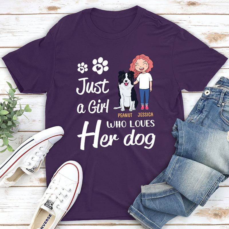 Girl Loves Dogs - Personalized Custom Unisex T-shirt