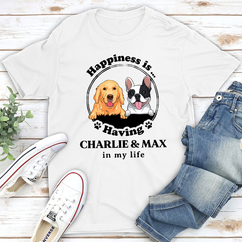 Happiness Is - Personalized Custom Unisex T-shirt