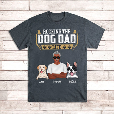 Rocking Dog Dad - Personalized Custom Unisex T-shirt