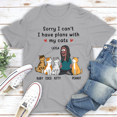 Plans With Cats - Personalized Custom Unisex T-shirt