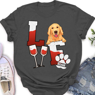 Beer/Wine Love Dog - Personalized Custom Standard T-shirt