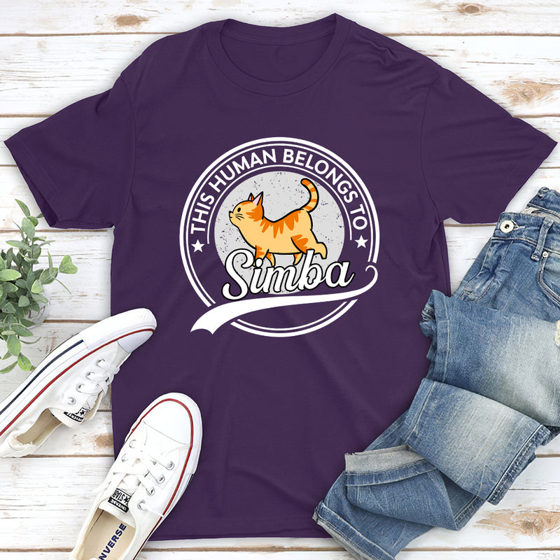 Human Belongs To Cat - Personalized Custom Unisex T-shirt