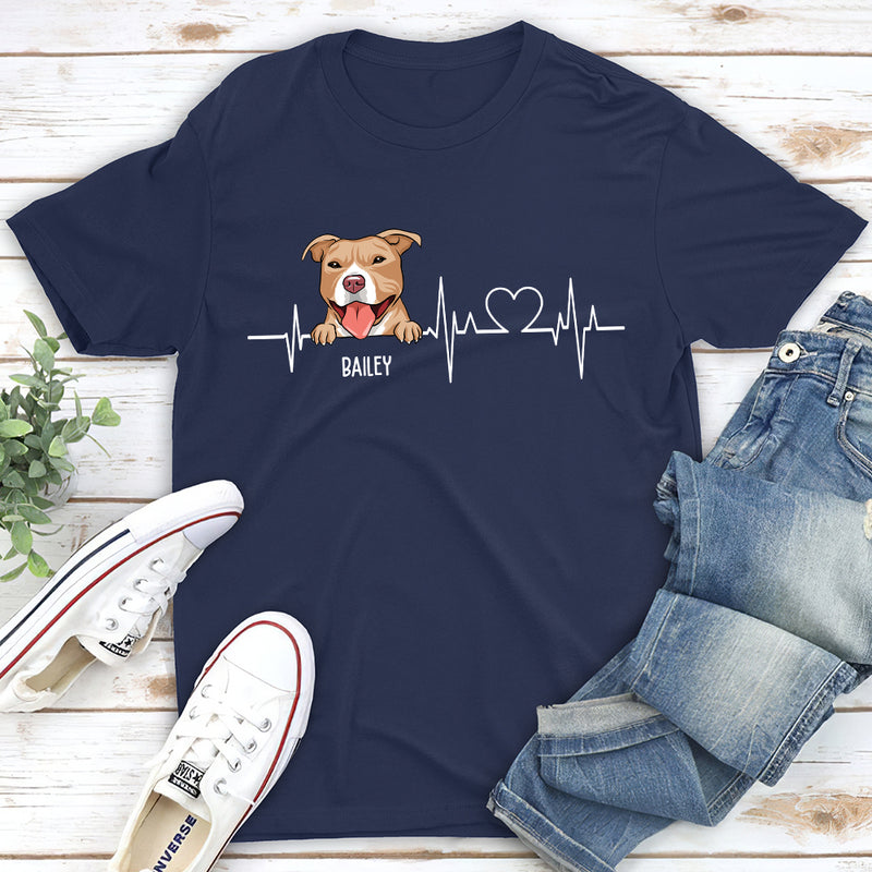 Dog Heartbeat 2 - Personalized Custom Unisex T-shirt