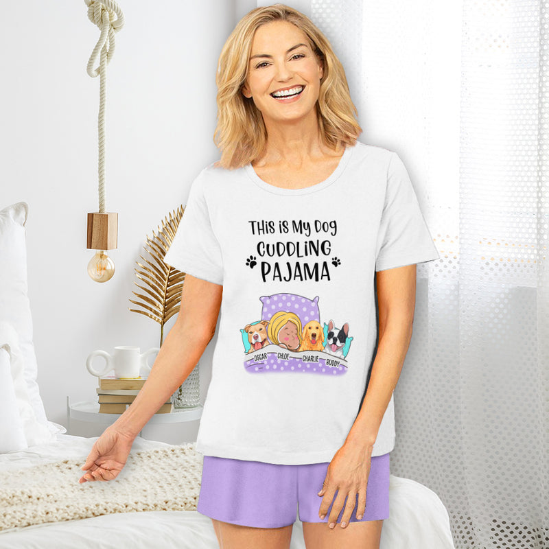 Dog Cuddling - Personalized Custom Short Pajama Set