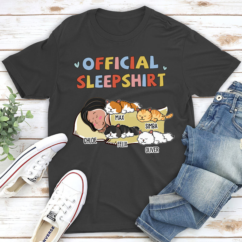 Sleeping Cat Sleepshirt - Personalized Custom Unisex T-shirt – PAWSIONATE