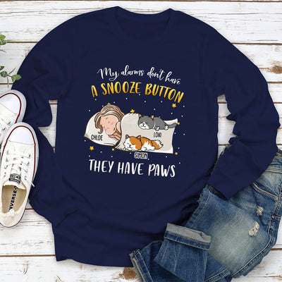 My Alarm Has Paws - Personalized Custom Long Sleeve T-shirt