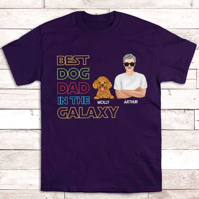 Best Dog Dad In Galaxy - Personalized Custom Unisex T-shirt